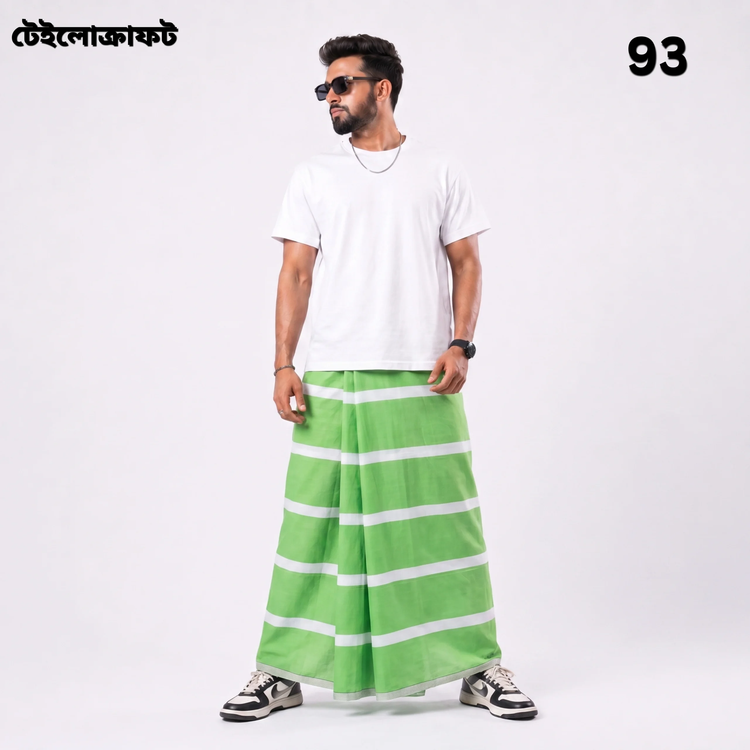 Tailocraft Men’s Pure Cotton Light Lungi 5.5 Hand-93