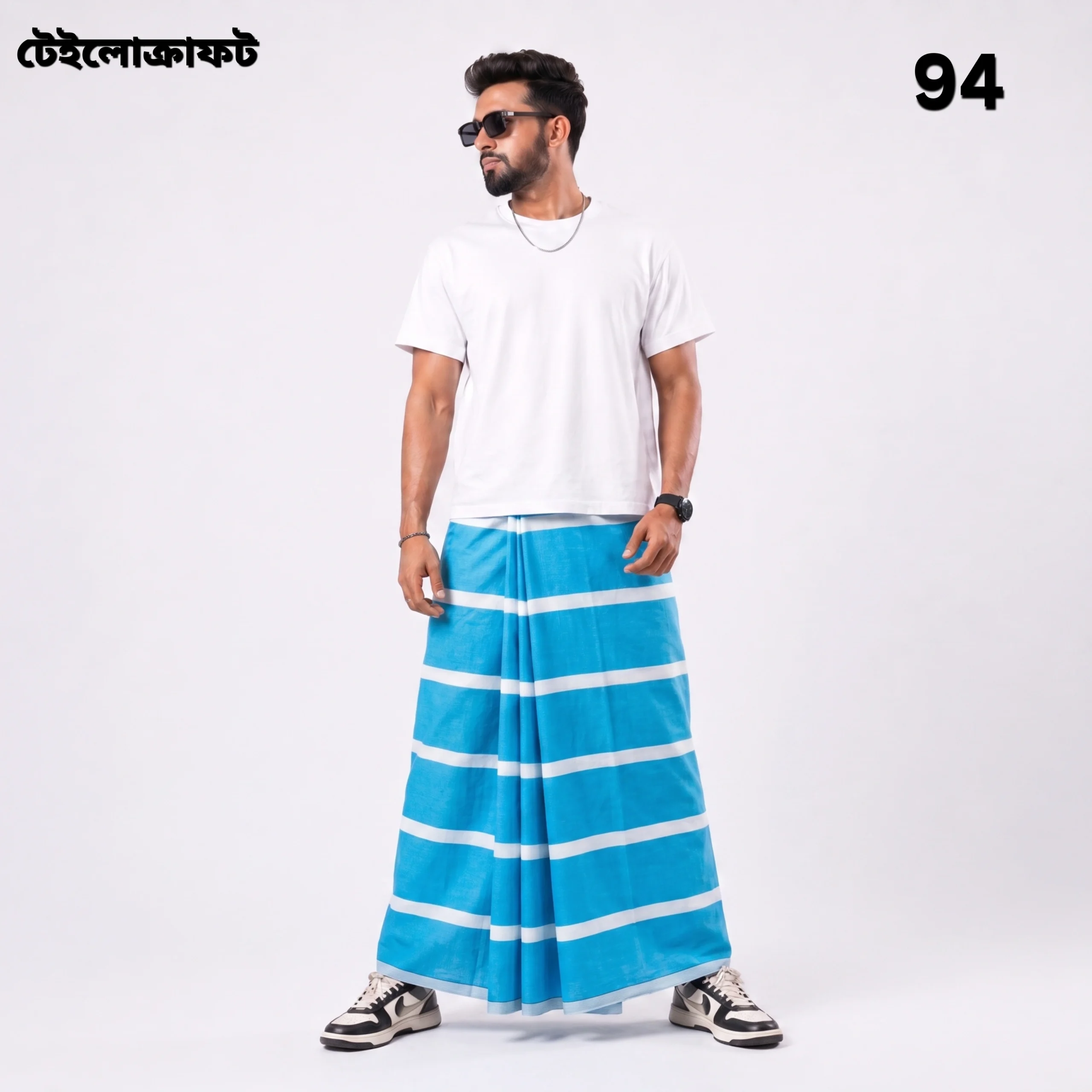 Tailocraft Men’s Pure Cotton Light Lungi 5.5 Hand-94