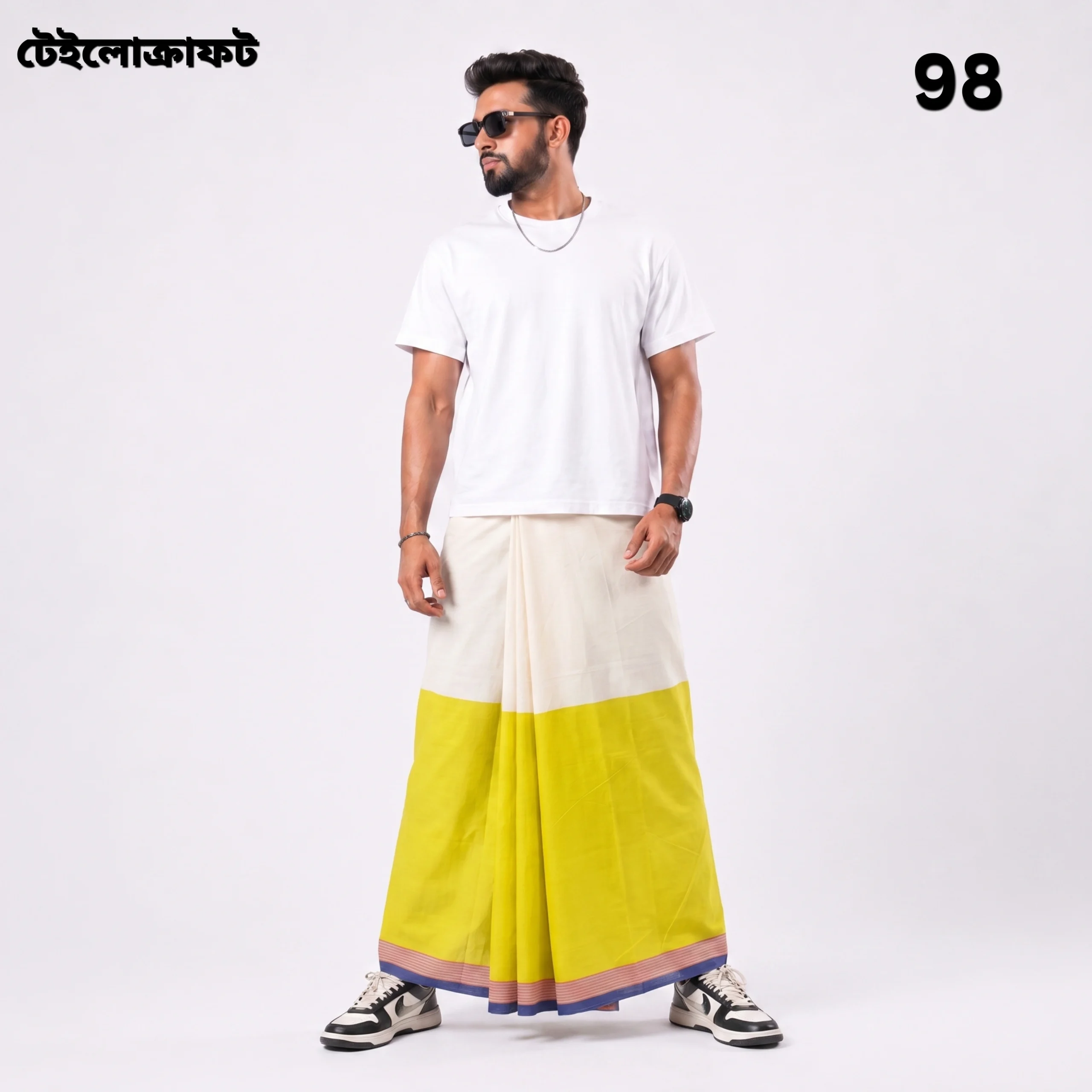 Tailocraft Men’s Pure Cotton Light Lungi 5.5 Hand-98