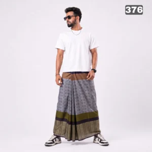 Tailocraft Men’s Pure Cotton Karukaj Lungi 5.5 Hand-376