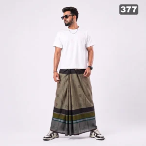 Tailocraft Men’s Pure Cotton Karukaj Lungi 5.5 Hand-377