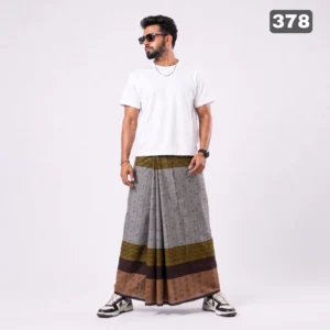 Tailocraft Men’s Pure Cotton Karukaj Lungi 5.5 Hand-378