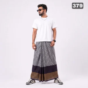Tailocraft Men’s Pure Cotton Karukaj Lungi 5.5 Hand-379