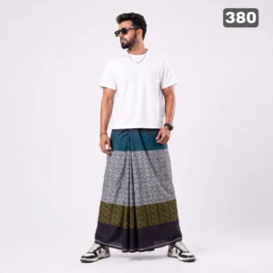 Tailocraft Men’s Pure Cotton Karukaj Lungi 5.5 Hand-380
