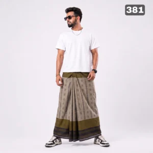 Tailocraft Men’s Pure Cotton Karukaj Lungi 5.5 Hand-381