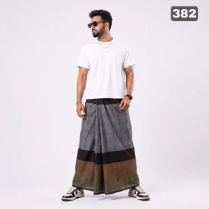 Tailocraft Men’s Pure Cotton Karukaj Lungi 5.5 Hand-382
