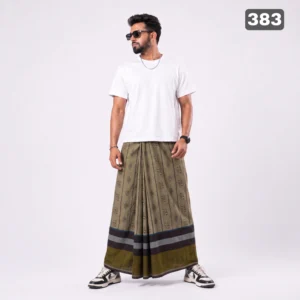 Tailocraft Men’s Pure Cotton Karukaj Lungi 5.5 Hand-383