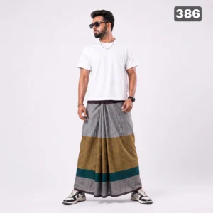 Tailocraft Men’s Pure Cotton Karukaj Lungi 5.5 Hand-386