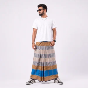 Tailocraft Men’s Pure Cotton Karukaj Lungi 5.5 Hand-430