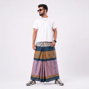 Tailocraft Men’s Pure Cotton Karukaj Lungi 5.5 Hand-431