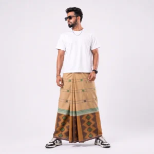 Tailocraft Men’s Pure Cotton Karukaj Lungi 5.5 Hand-433