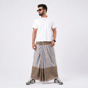 Tailocraft Men’s Pure Cotton Karukaj Lungi 5.5 Hand-420