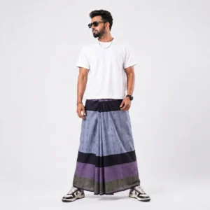 Tailocraft Men’s Pure Cotton Karukaj Lungi 5.5 Hand-421