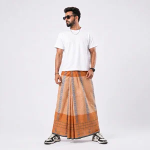 Tailocraft Men’s Pure Cotton Karukaj Lungi 5.5 Hand-424