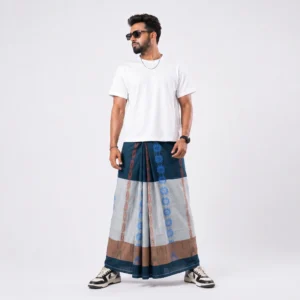 Tailocraft Men’s Pure Cotton Karukaj Lungi 5.5 Hand-426