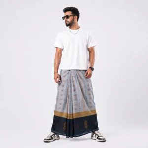 Tailocraft Men’s Pure Cotton Karukaj Lungi 5.5 Hand-428