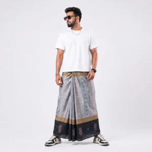 Tailocraft Men’s Pure Cotton Karukaj Lungi 5.5 Hand-418