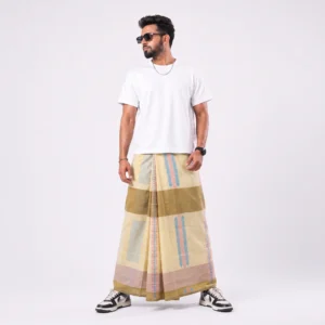 Tailocraft Men’s Pure Cotton Karukaj Lungi 5.5 Hand-415