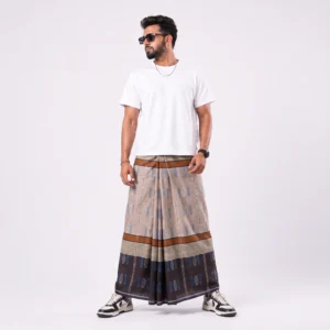 Tailocraft Men’s Pure Cotton Karukaj Lungi 5.5 Hand-410