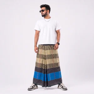 Tailocraft Men’s Pure Cotton Karukaj Lungi 5.5 Hand-409
