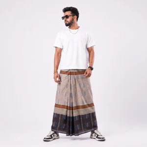 Tailocraft Men’s Pure Cotton Karukaj Lungi 5.5 Hand-408