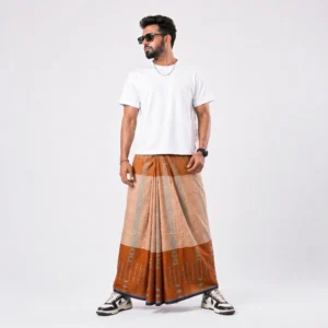 Tailocraft Men’s Pure Cotton Karukaj Lungi 5.5 Hand-407