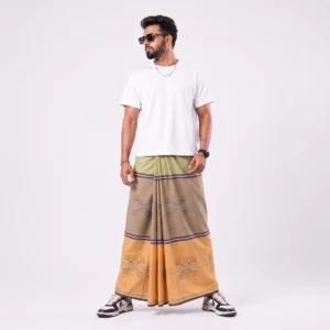 Tailocraft Men’s Pure Cotton Karukaj Lungi 5.5 Hand-406
