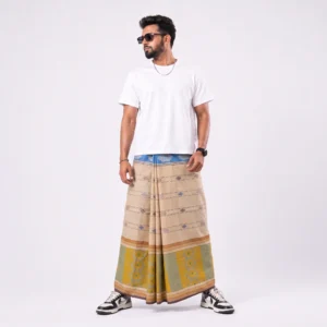 Tailocraft Men’s Pure Cotton Karukaj Lungi 5.5 Hand-405