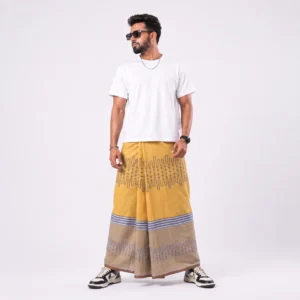 Tailocraft Men’s Pure Cotton Karukaj Lungi 5.5 Hand-404