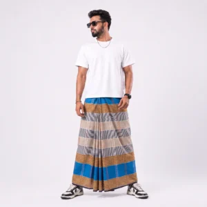 Tailocraft Men’s Pure Cotton Karukaj Lungi 5.5 Hand-401