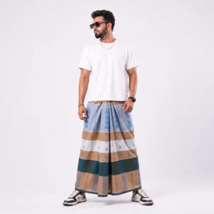 Tailocraft Men’s Pure Cotton Karukaj Lungi 5.5 Hand-403