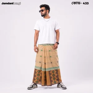 Tailocraft Men’s Pure Cotton Karukaj Lungi 5.5 Hand-433