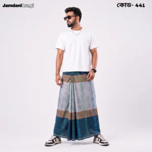Tailocraft Menâs Pure Cotton Karukaj Lungi 5.5 Hand-441