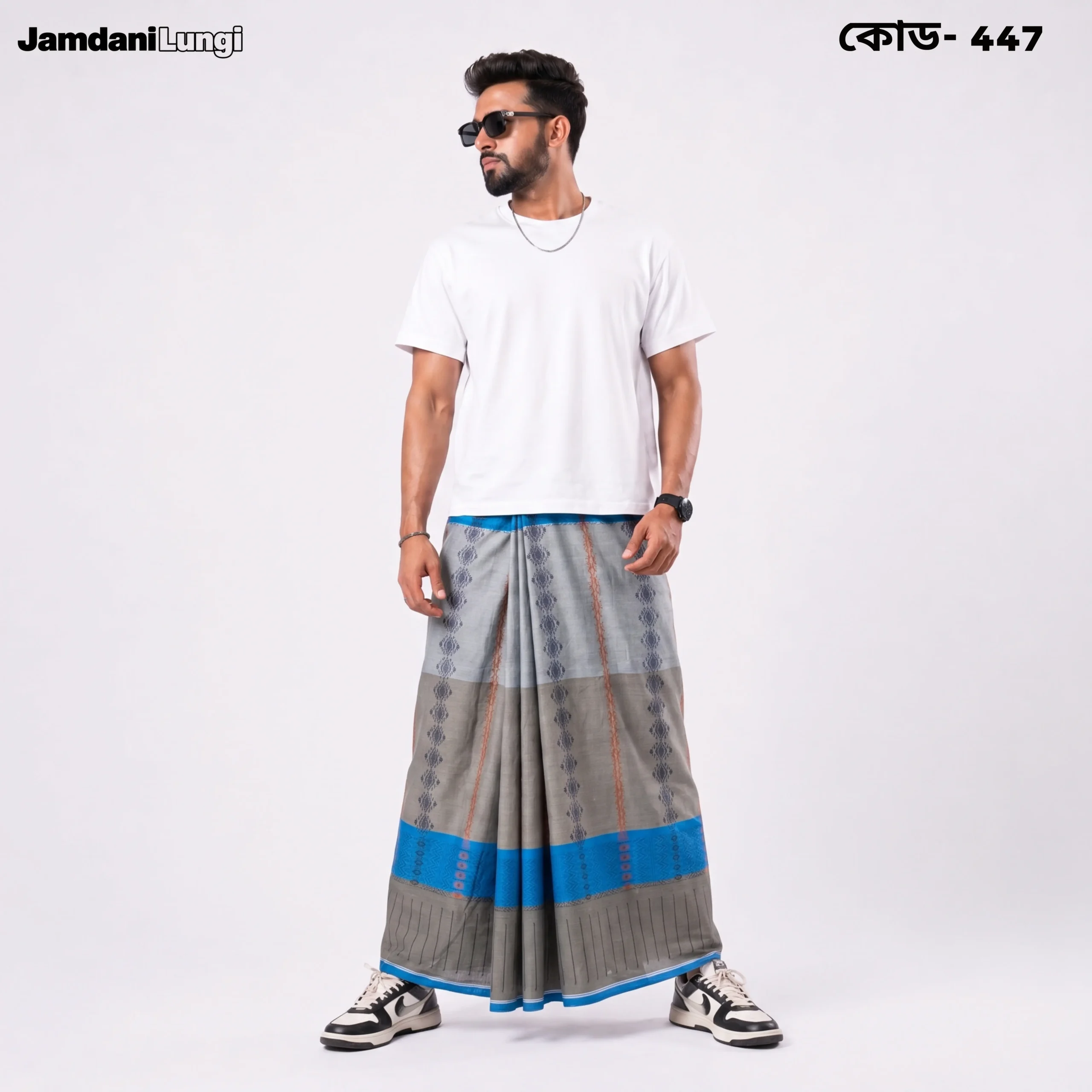 Tailocraft Men’s Pure Cotton Karukaj Lungi 5.5 Hand-447