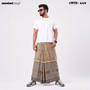Tailocraft Men’s Pure Cotton Karukaj Lungi 5.5 Hand-449