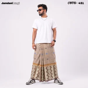 Tailocraft Men’s Pure Cotton Karukaj Lungi 5.5 Hand-451