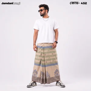Tailocraft Men’s Pure Cotton Karukaj Lungi 5.5 Hand-452