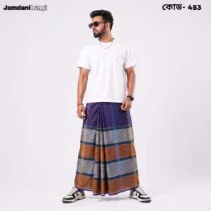 Tailocraft Men’s Pure Cotton Karukaj Lungi 5.5 Hand-453