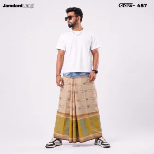 Tailocraft Men’s Pure Cotton Karukaj Lungi 5.5 Hand-457