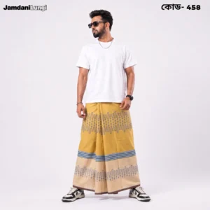 Tailocraft Men’s Pure Cotton Karukaj Lungi 5.5 Hand-458