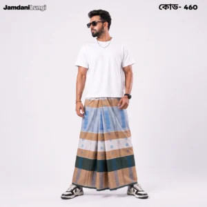 Tailocraft Men’s Pure Cotton Karukaj Lungi 5.5 Hand-460