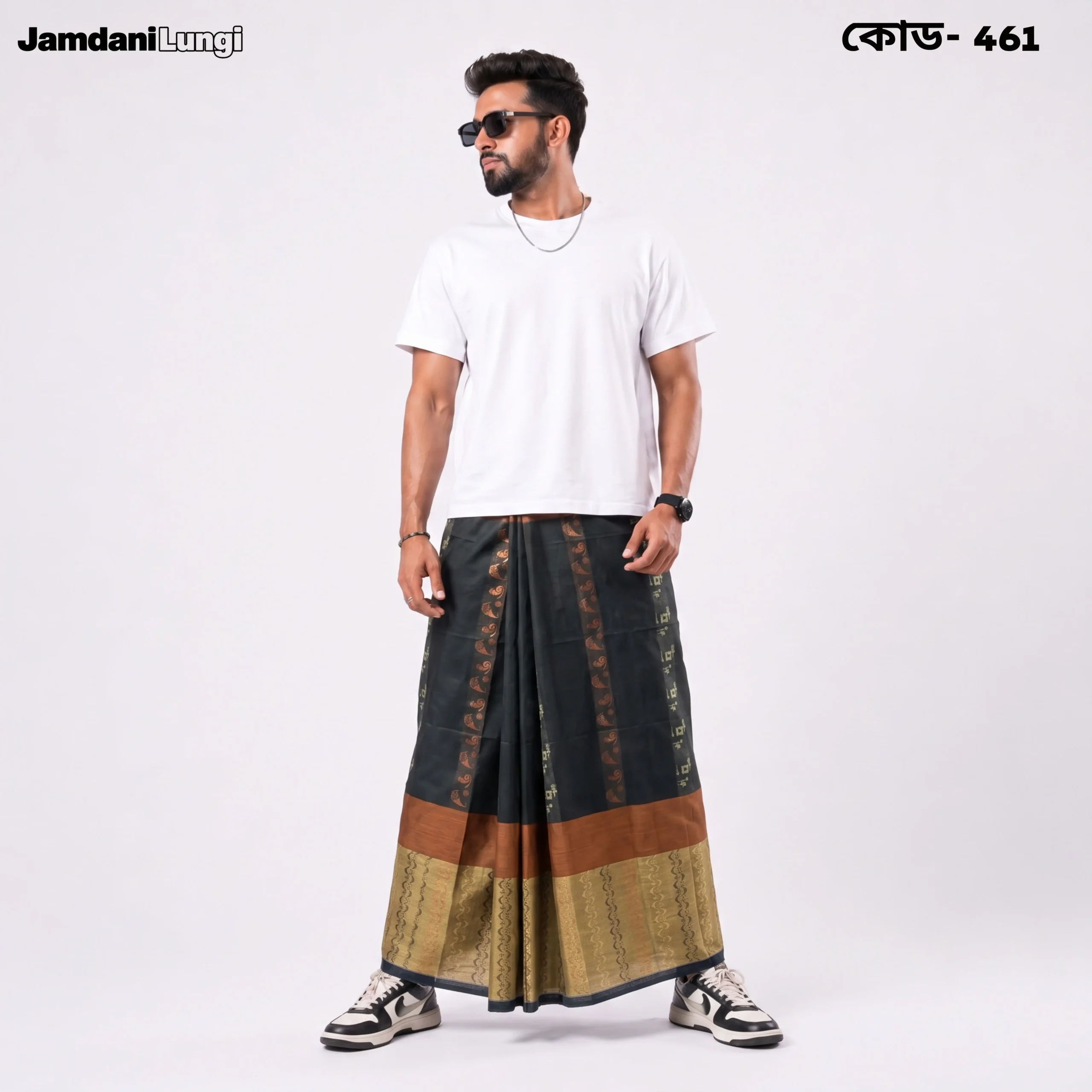 Tailocraft Men’s Pure Cotton Karukaj Lungi 5.5 Hand-461